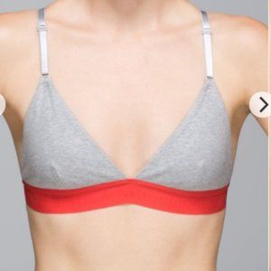 lululemon Live Natural Bra II- LtGray/Salmon, sz 6